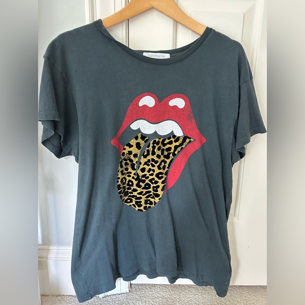 Rolling Stones Flocked Leopard Tongue Tour Tee
